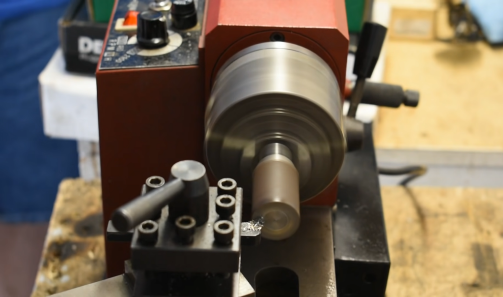 lathe machine spinning during the process